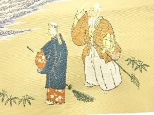 アンティーク　高砂に宝船模様織り出し帛紗